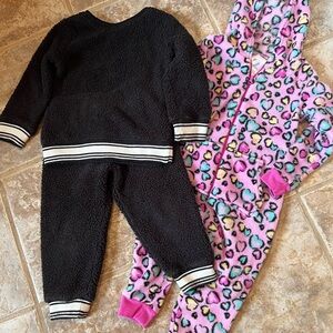 Kids Cozy Black and Pink Outfit Set